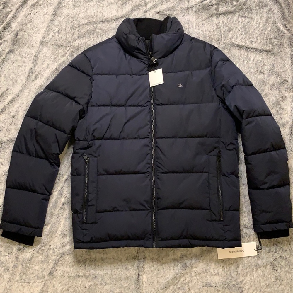 Calvin Klein Dark Navy Puffer Jacket with Inner Bib